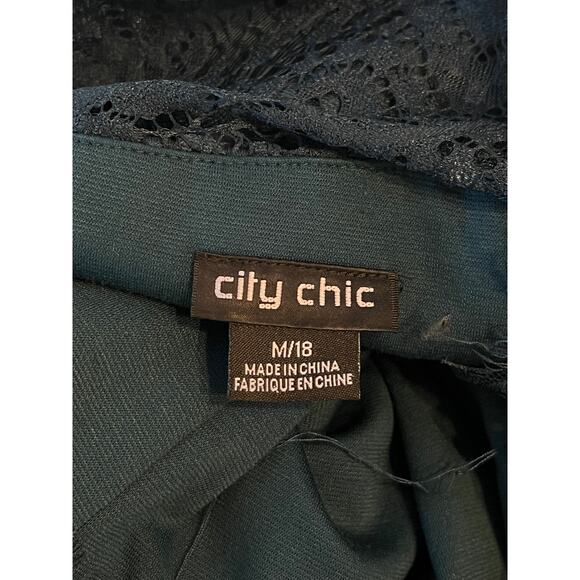 City Chic Floral Lace Maxi Dress Womens 18 Whimsigoth Forest Fairy Green Formal - Picture 3 of 15